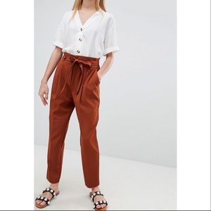 Paper bag Tapered Trousers, Rust